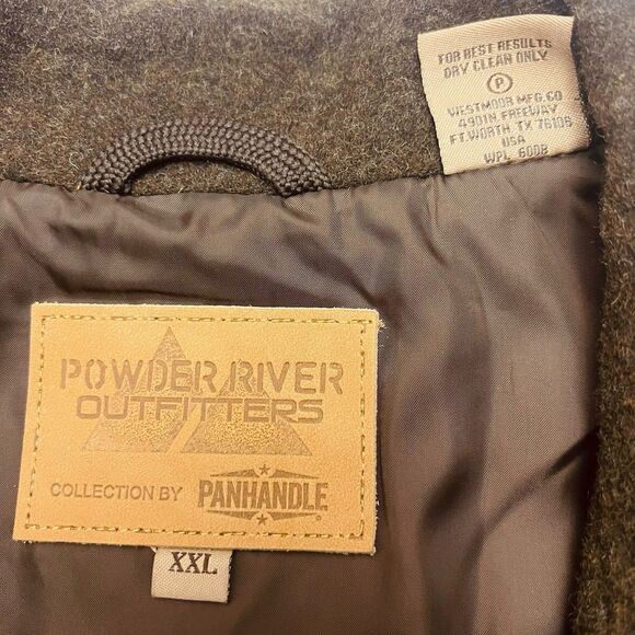 Powder River Outfitters Western Vest Mens 2XL Brown Wool - Picture 4 of 7
